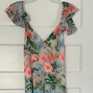 Alice + Olivia Alves Floral Cold-Shoulder Maxi Dress – Size 8 (NWT)